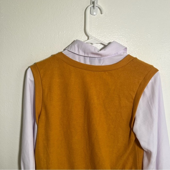 Amy Byer 2Fer Vest Blouse Mustard Yellow L 14 - Picture 7 of 11